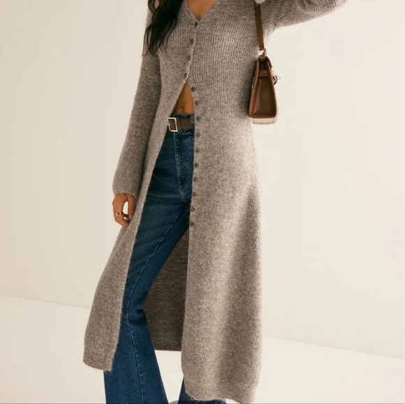 NWT Commense Stacked V Neck Sweater Dress, Duster Coat XS - Picture 6 of 6